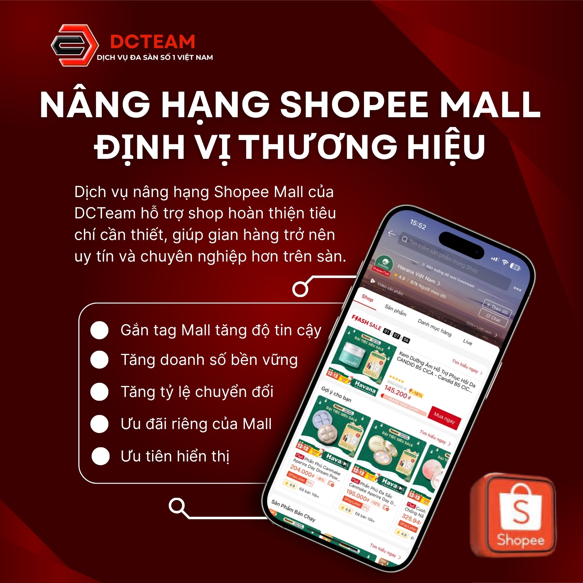 Dịch vụ nâng hạng Shopee Mall 3