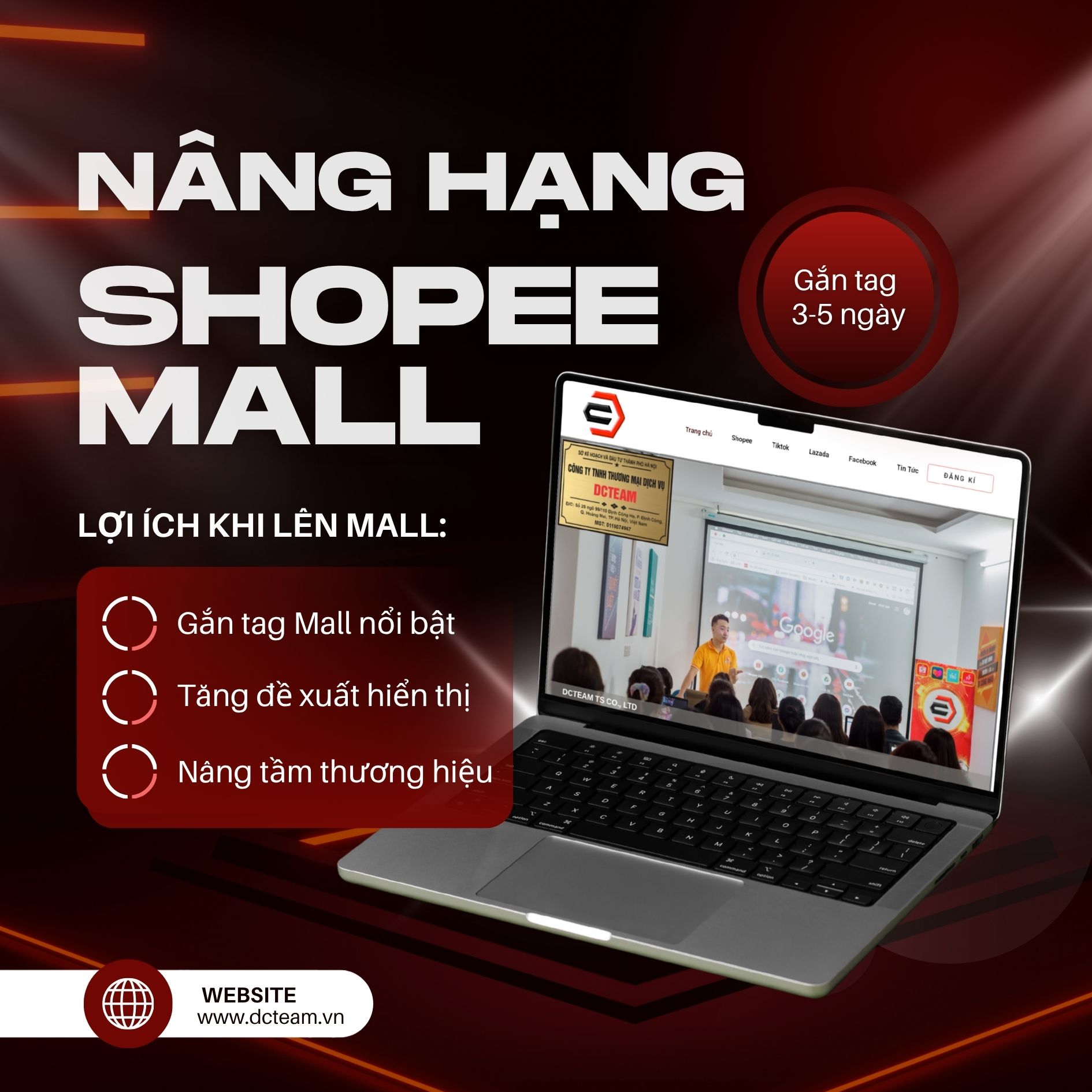 Dịch vụ nâng hạng Shopee Mall 5