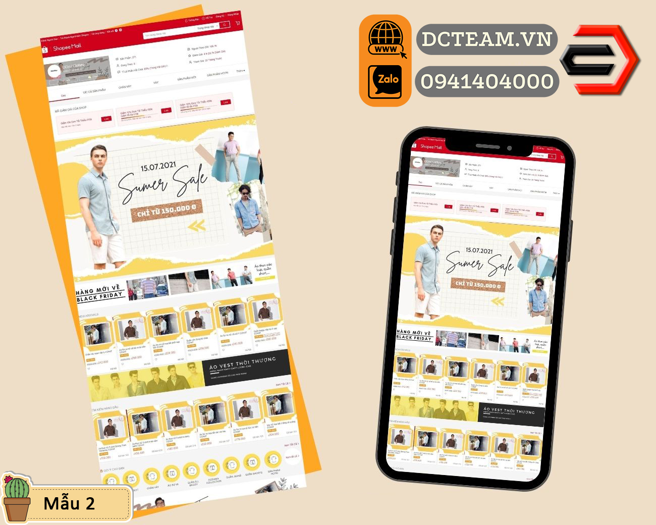 Mẫu giao diện gian hàng Shopee 2
