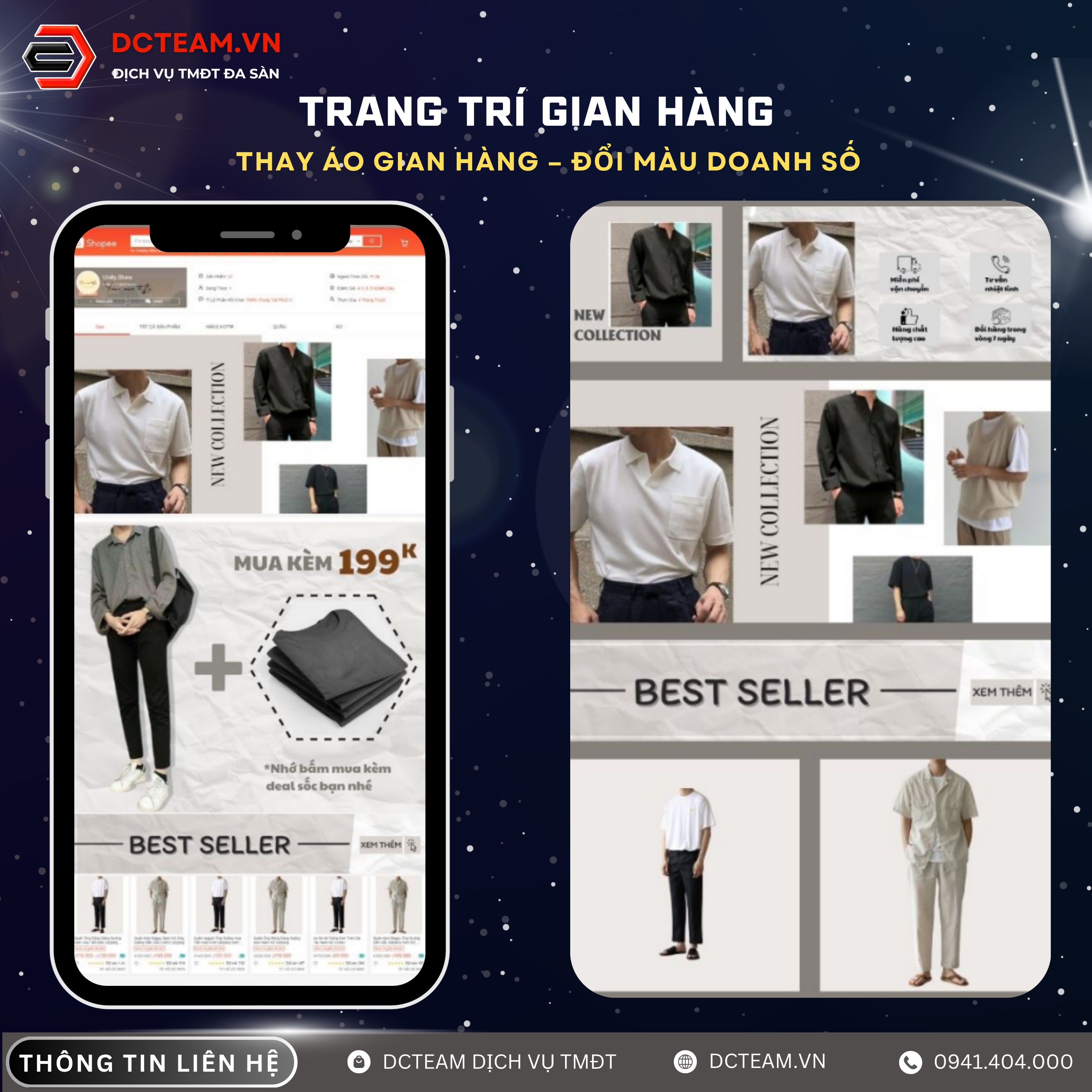 Mẫu setup gian hàng Shopee 1